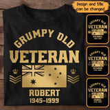 Personalized Grumpy Old VET UK Flag Rank Camo T-shirt Printed 23JUL-DNL25