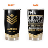 Personalized Canadian My Level Of Sarcasm Depends On Your Level Of Stupidity Tumbler Printed QTPVD277