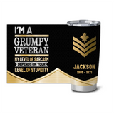 Personalized Canadian My Level Of Sarcasm Depends On Your Level Of Stupidity Tumbler Printed QTPVD277