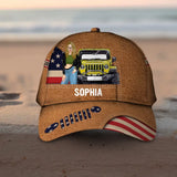 Personalized Jeep Girl with Name Cap 3D Printed HTHPD2407