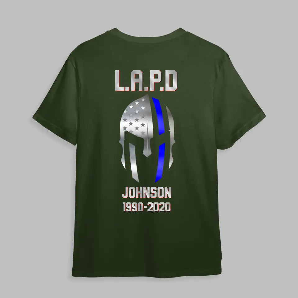 Personalized  Skull Flag US Police Department T-shirt Printed 23JUL-PD26