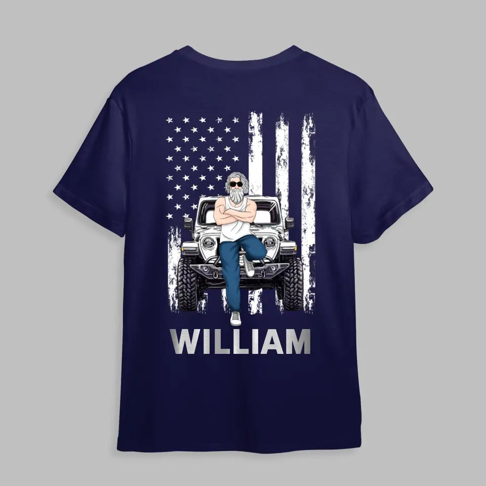 Personalized Man & Jeep Flag T-shirt Printed MTKVH2607