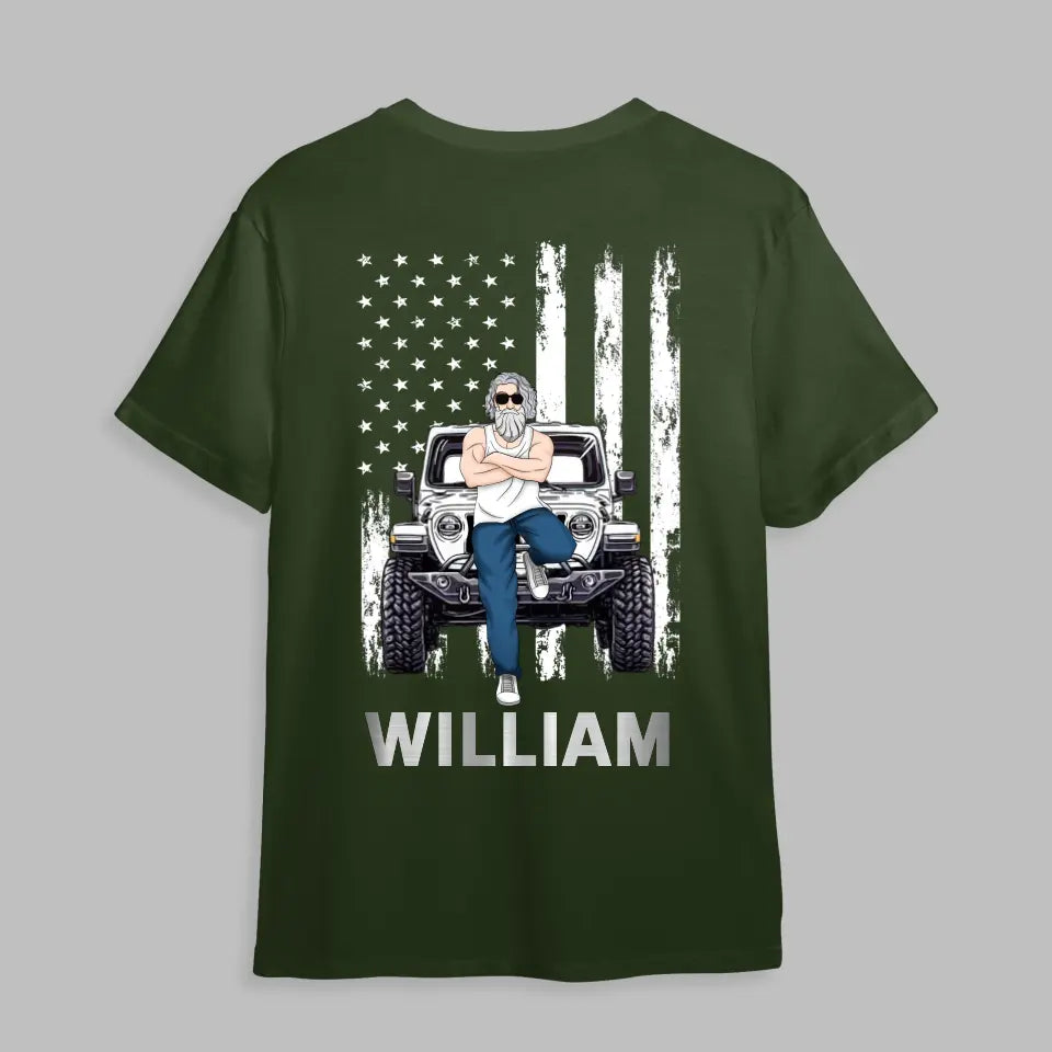 Personalized Man & Jeep Flag T-shirt Printed MTKVH2607