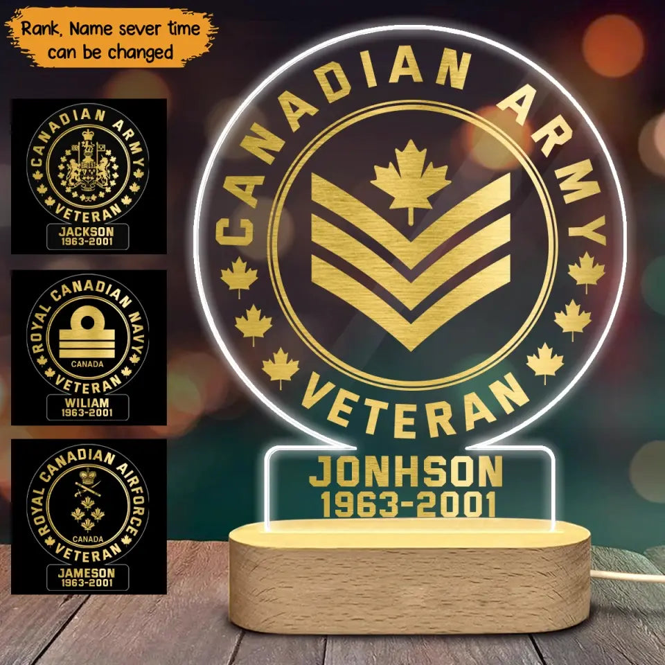 Personalized Canadian LED Night Light Acrylic LED Lamp Printed Jul202312