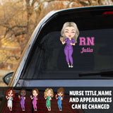 Personalized Nurse with Name Car Decal Printed 23JUL-PVD27