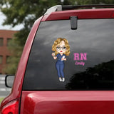 Personalized Nurse with Name Car Decal Printed 23JUL-PVD27