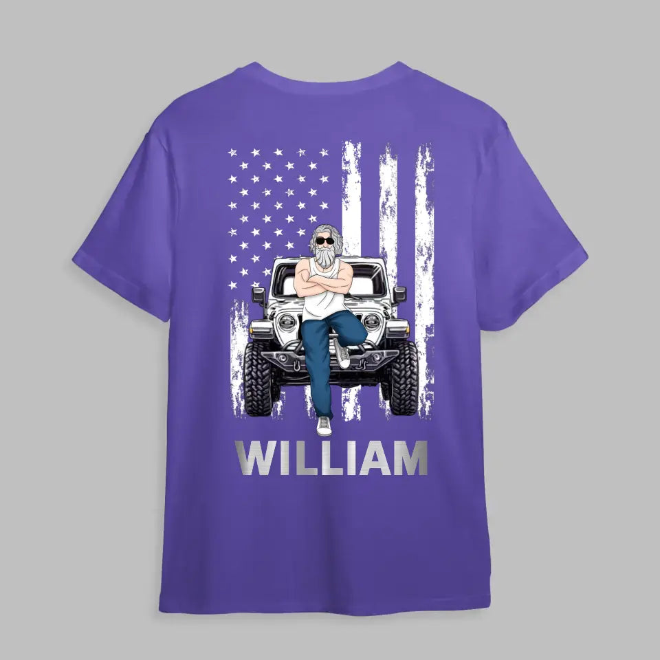 Personalized Man & Jeep Flag T-shirt Printed MTKVH2607