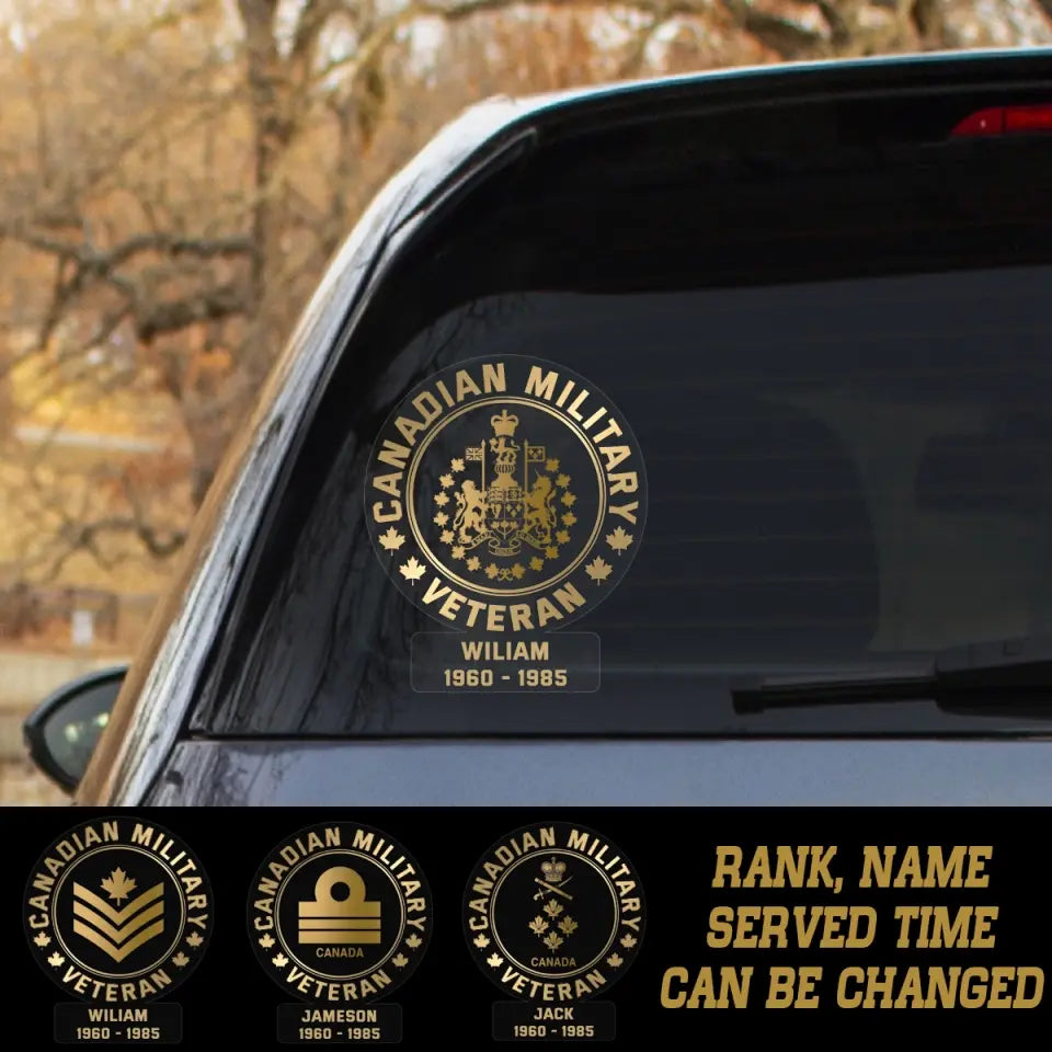Personalized Canadian Military Car Decal Printed QTPN202331