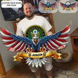 Personalized US Flag Eagle Shape Metal Sign Printed QTPD202339