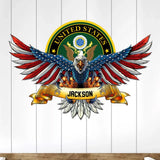 Personalized US Flag Eagle Shape Metal Sign Printed QTPD202339
