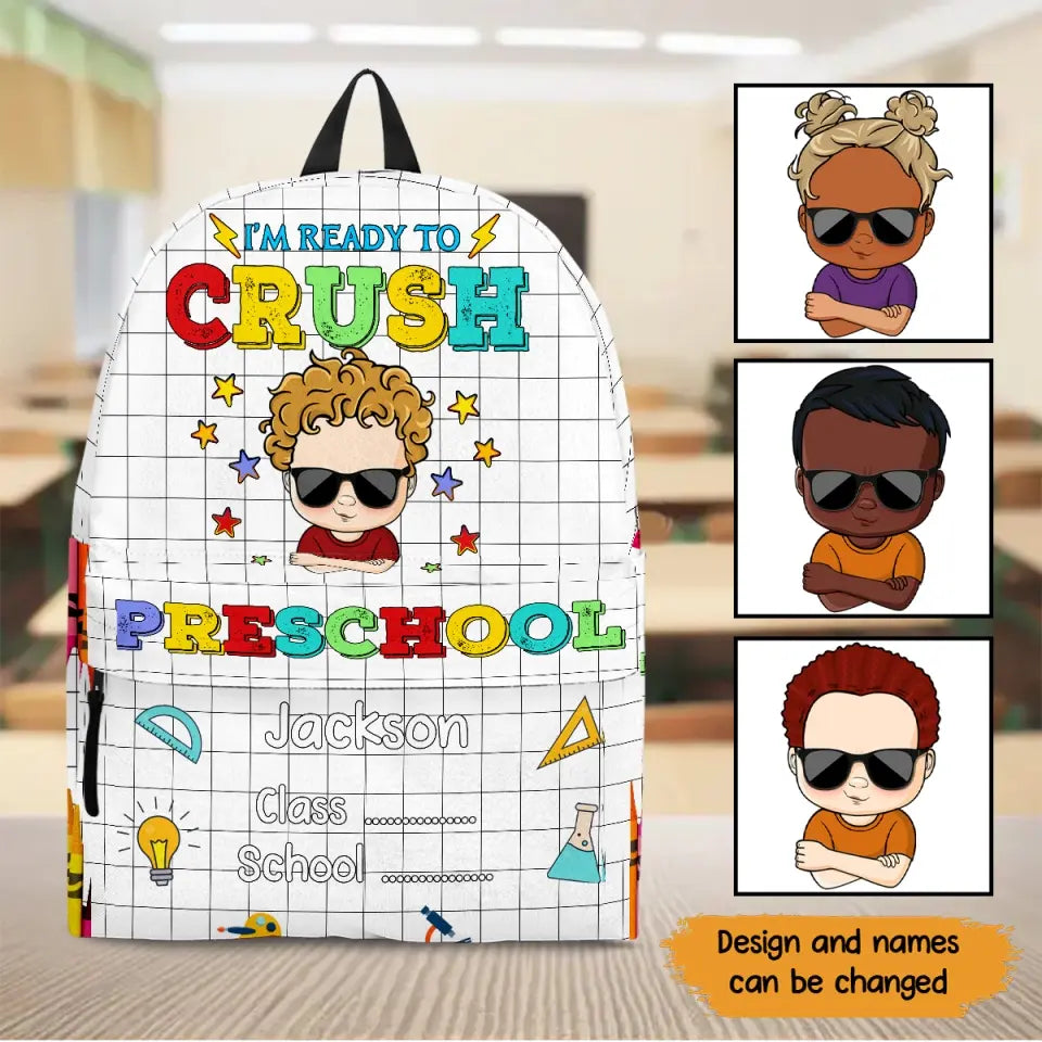 Personalized I'm Ready To Crush Preschool Kid's Backpack Printed MTHKVH20236