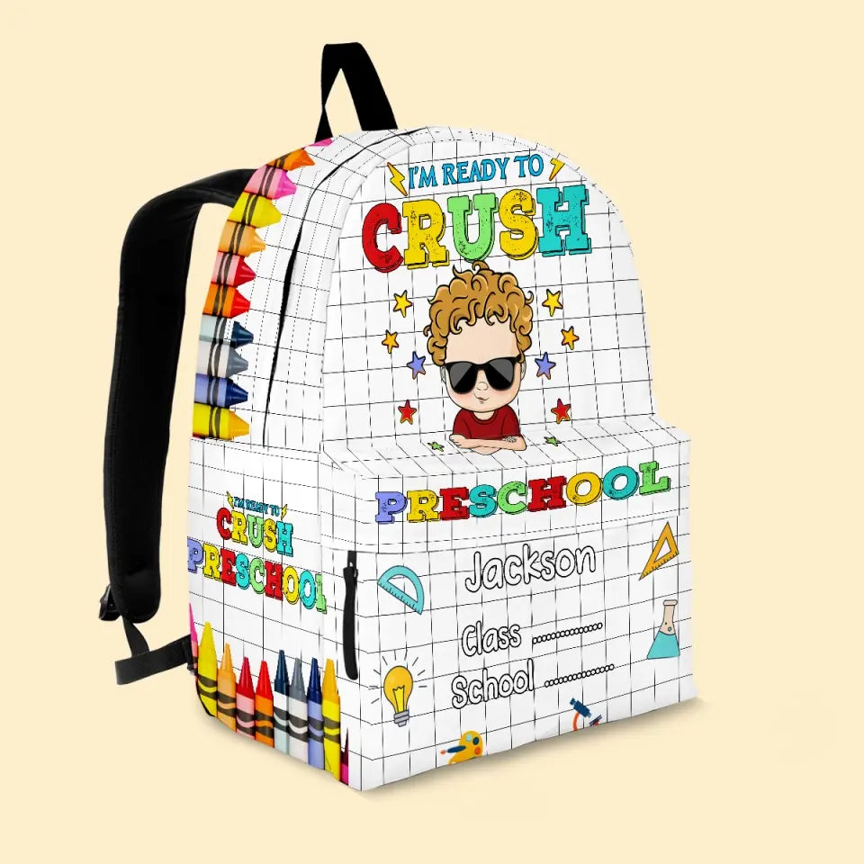Personalized I'm Ready To Crush Preschool Kid's Backpack Printed MTHKVH20236