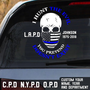 Personalized US Police Department & Name US Flag Car Decal Printed 202366PVD