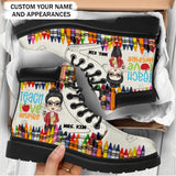 Personalized Teach Love Inspire Gift For Teachers Leather Boots Printed PVD202347