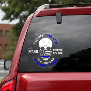 Personalized US Police Department & Name US Flag Car Decal Printed 202366PVD