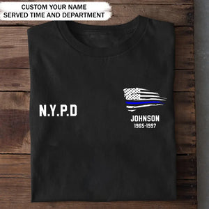 Personalized US Law Enforcement With Thin Blue Line T-shirt Printed QTPD2023106