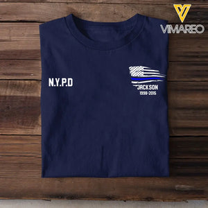 Personalized US Law Enforcement With Thin Blue Line T-shirt Printed QTPD2023106