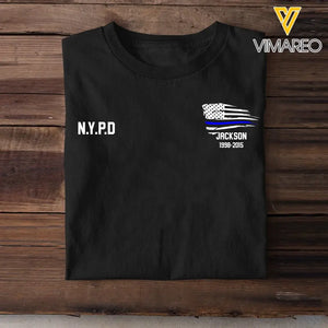 Personalized US Law Enforcement With Thin Blue Line T-shirt Printed QTPD2023106