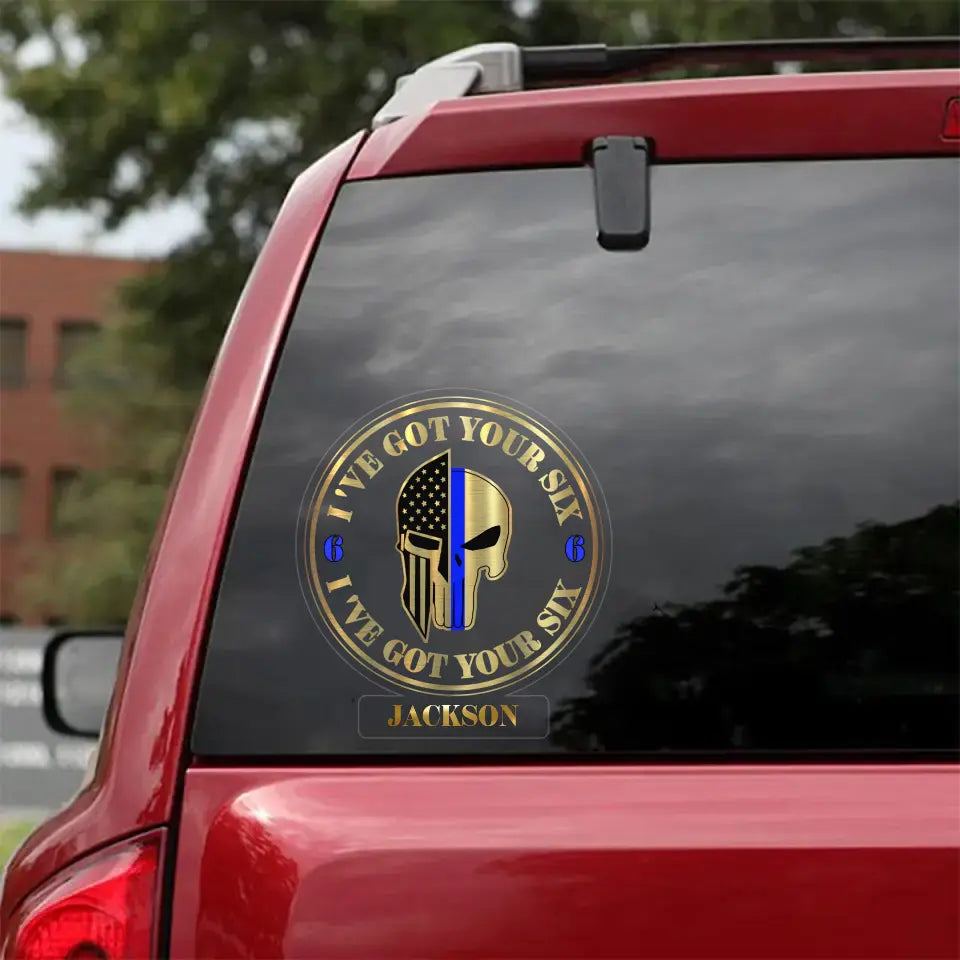 Personalized Firefighter Red Thin Line Flag Car Decal Printed QTPN2023109