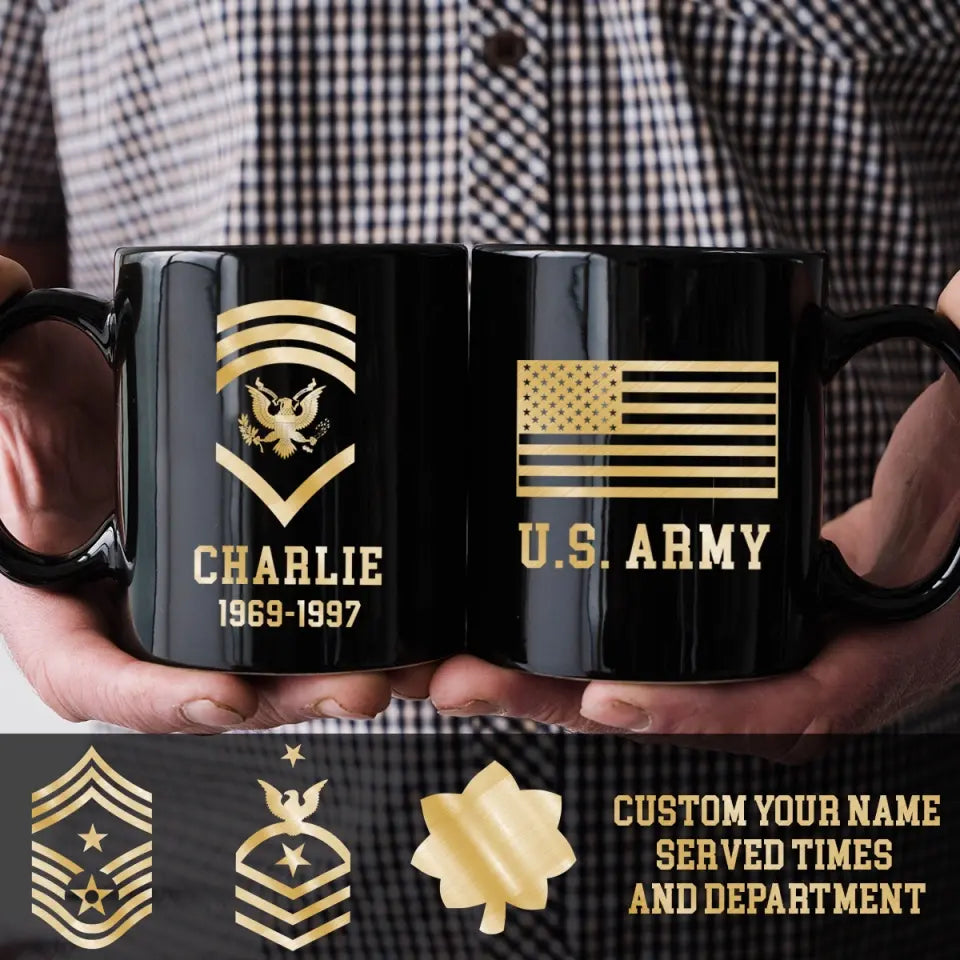 Personalized US Gold Black Mug Printed QTPD2023125