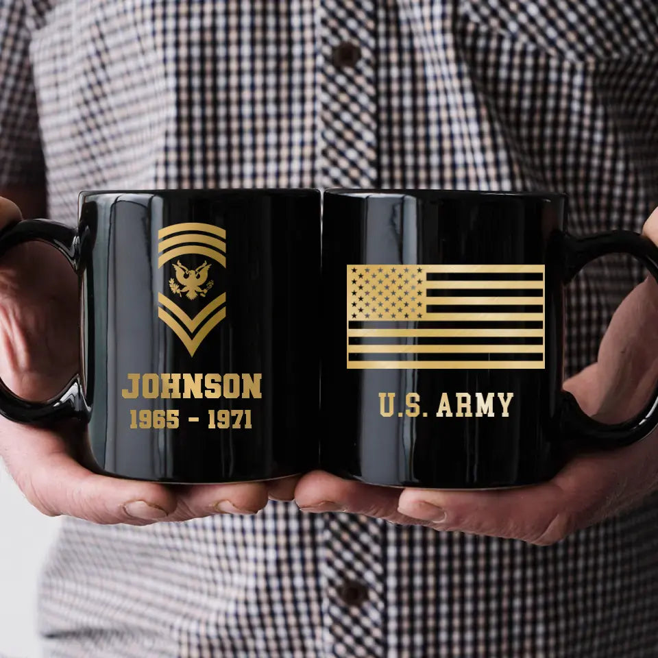 Personalized US Gold Black Mug Printed QTPD2023125