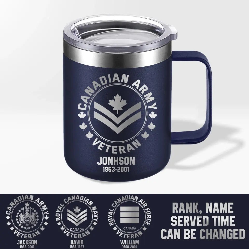 Personalized Canadian Armed Forces With Name And Year Laser Handle Cup Printed 202398KVH