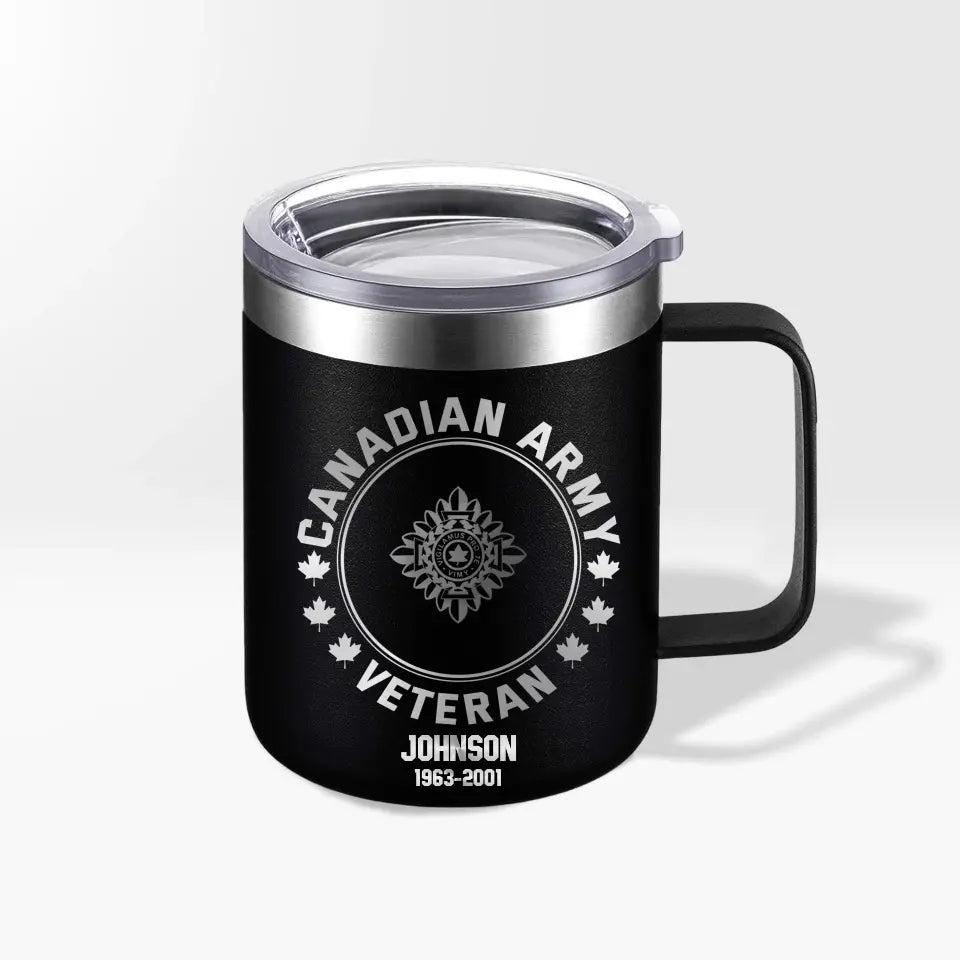 Personalized Canadian Armed Forces With Name And Year Laser Handle Cup Printed 202398KVH