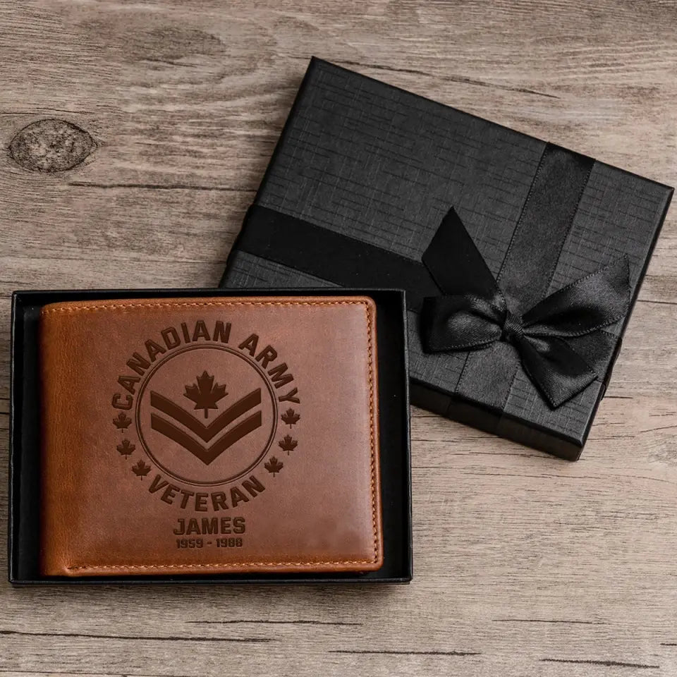 Personalized Canadian Armed Forces Leather Wallet  QTPN2023139