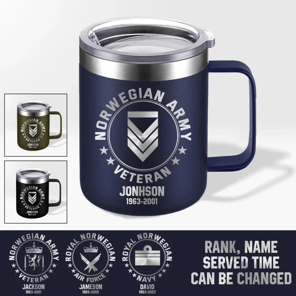 Personalized Norwegian Armed Forces With Name And Year Laser Handle Cup Printed 2023138KVH