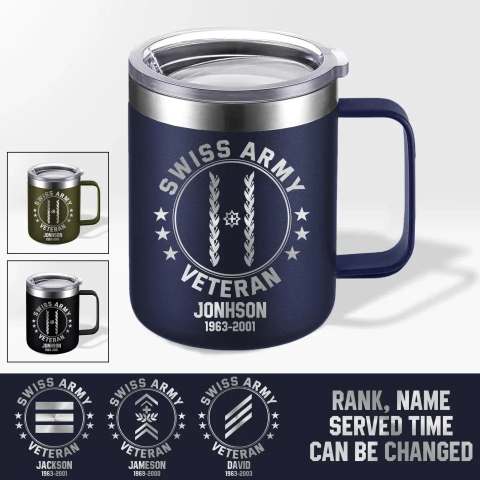 Personalized Swiss Armed Forces With Name And Year Laser Handle Cup Printed 2023138KVH