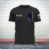 Personalized US Thin Blue Line Tshirt 3D Printed QTPVD2107