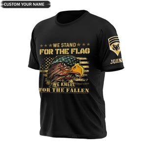 Personalized US We Stand For The Flag We Kneel For The Fallen T-shirt Printed QTPD2023141