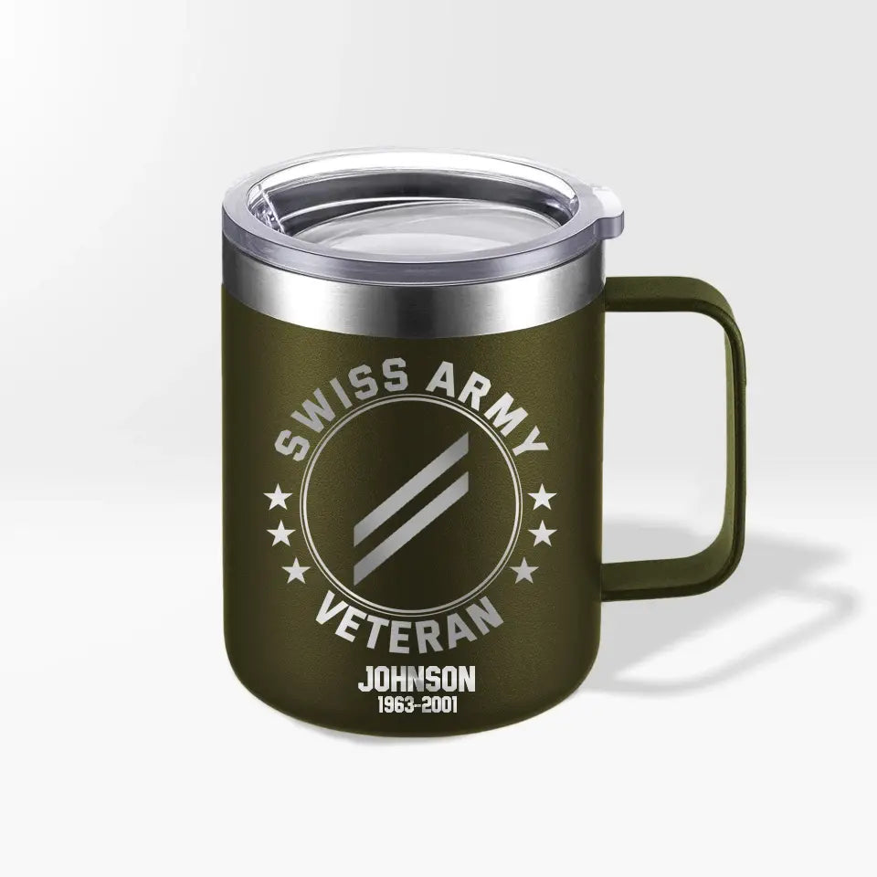 Personalized Swiss Armed Forces With Name And Year Laser Handle Cup Printed 2023138KVH