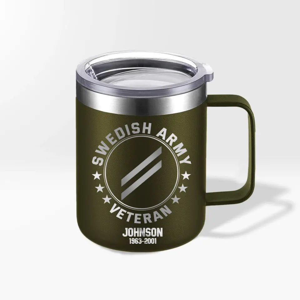 Personalized Swedish Armed Forces With Name And Year Laser Handle Cup Printed 2023138KVH