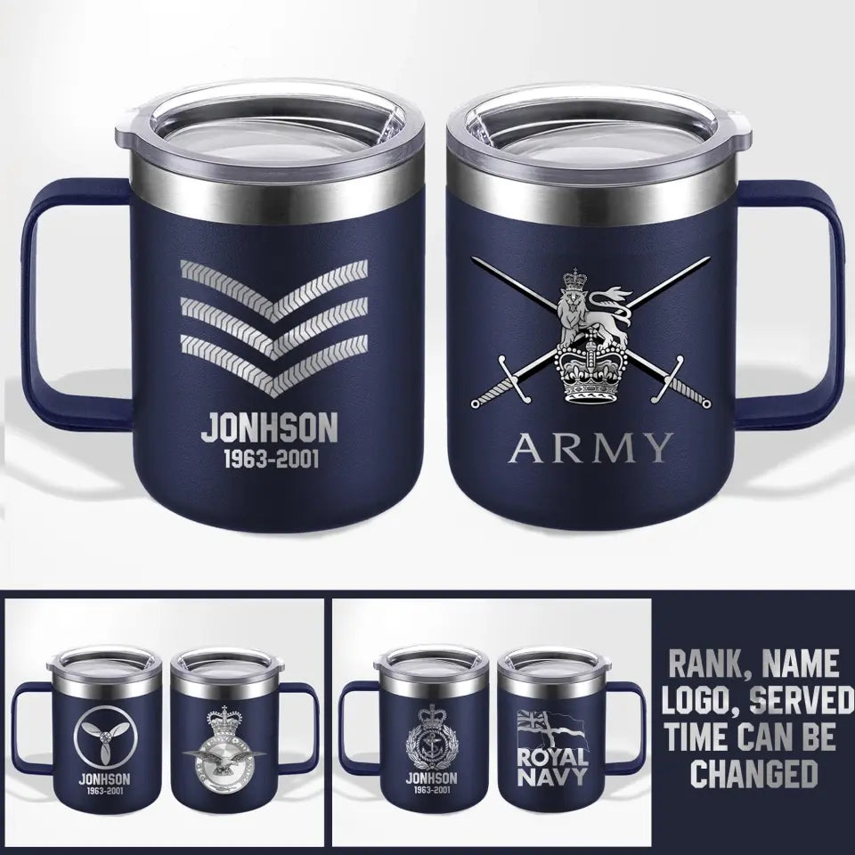 Personalized British Armed Forces With Name And Year Laser Handle Cup Printed 2023183KVH
