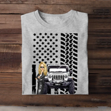 Personalized Cool Jeep Girl On Color Flag Tshirt 23170