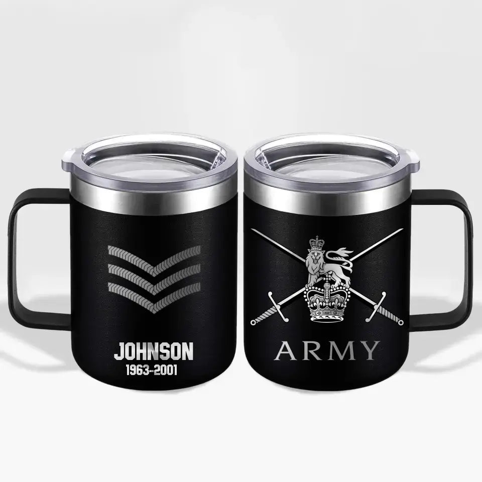 Personalized British Armed Forces With Name And Year Laser Handle Cup Printed 2023183KVH