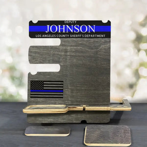 Personalized US Blue Thin Line Flag Dock Station QTPD2023201