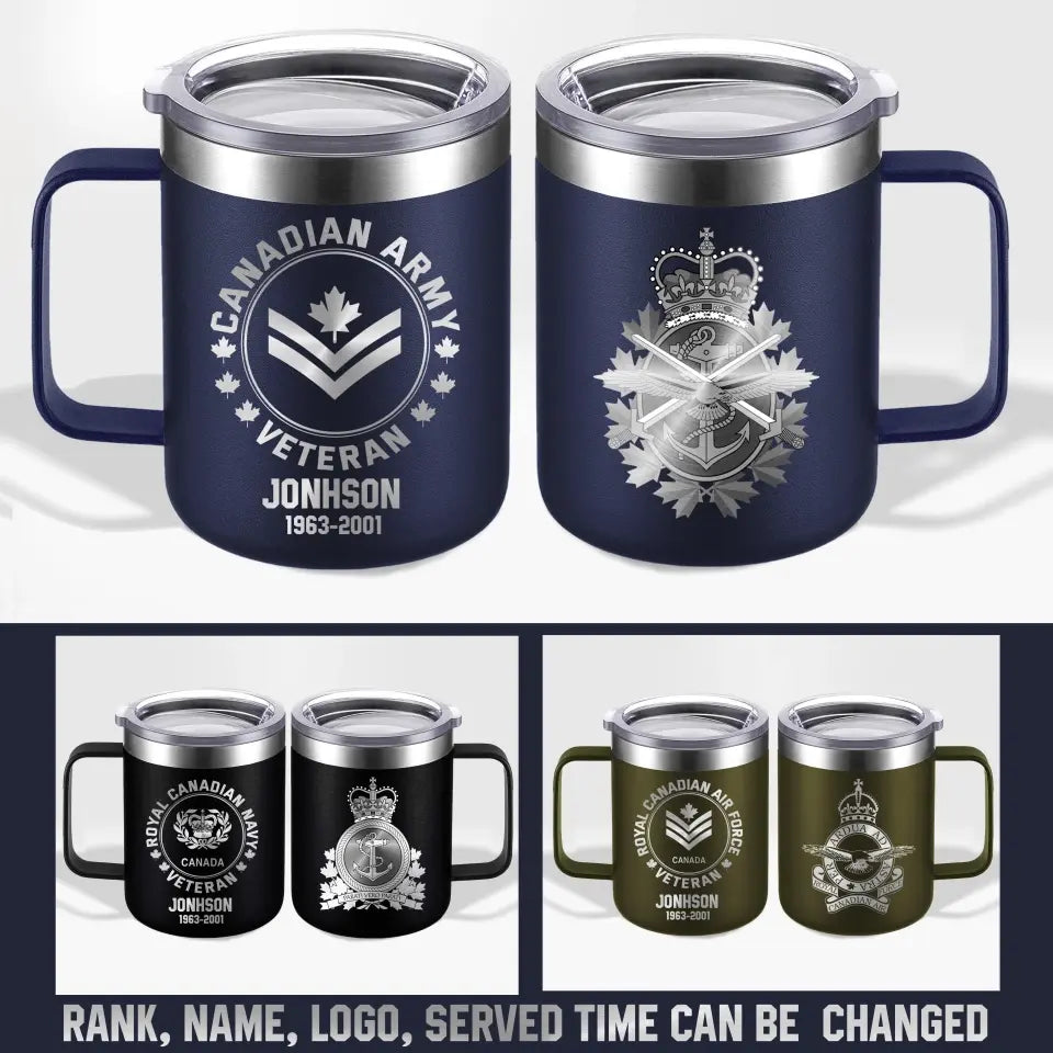 Personalized Canadian Armed Forces With Name And Year Laser Handle Cup Printed 2023197KVH