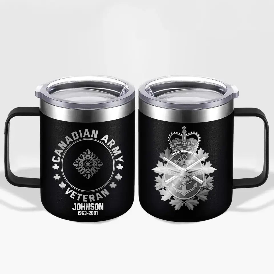 Personalized Canadian Armed Forces With Name And Year Laser Handle Cup Printed 2023197KVH