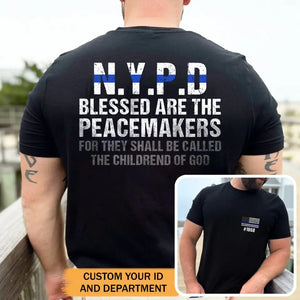 Personalized Thin Blue Line Law Enforcement Sheepdog Custom Your ID And Department Tshirt 2D Printed 2023188PVD