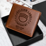 Personalized Belgian Armed Force Leather Wallet QTPN23216