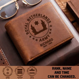 Personalized Netherlands Armed Force Leather Wallet QTPN23216