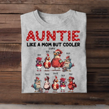 Personalized Auntie Like A Mom But Cooler Chickens with Kid Names T-Shirt Printed 23JUL-HN12