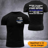 Personalized Thin Blue Line Law Enforcement Sheepdog Custom Your ID And Department Tshirt 2D Printed 23255KVH
