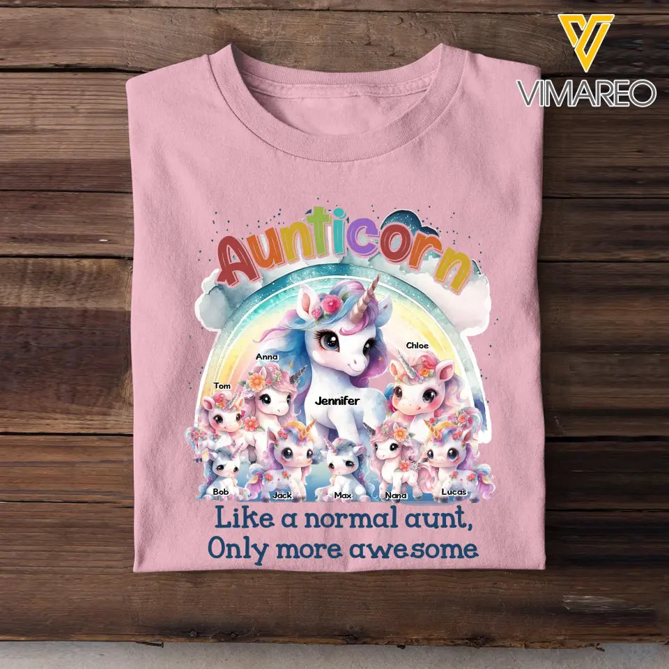 Personalized Aunticorn Like A Normal Aunt Only More Awesome Kid Names T-shirt Printed MTPN23229
