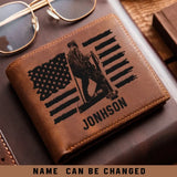 Personalized Ironworker Leather Wallet Laser QTKH270