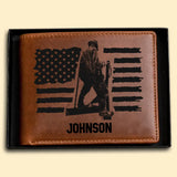 Personalized Ironworker Leather Wallet Laser QTKH270