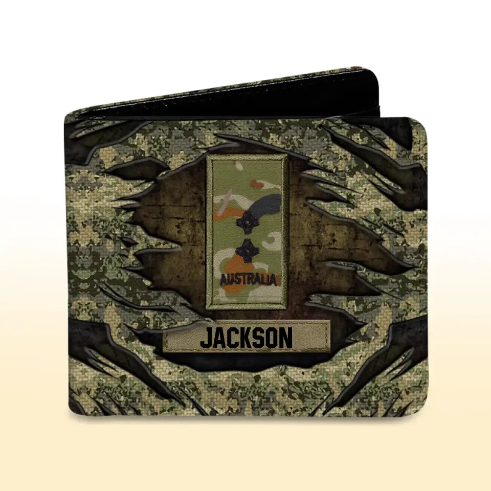 Personalized Australian Armed Force Camo Break Leather Wallet 3D Print QTKH23280