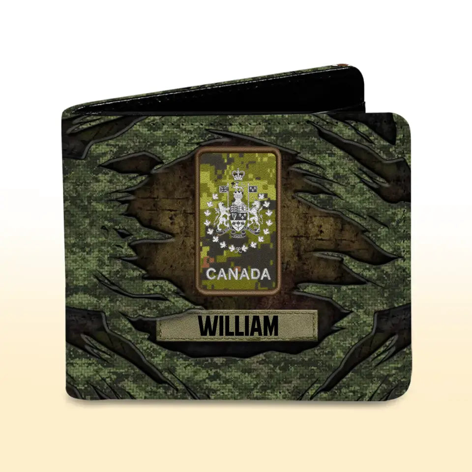 Personalized Canadian Armed Force Camo Break Leather Wallet 3D Print QTKH23280